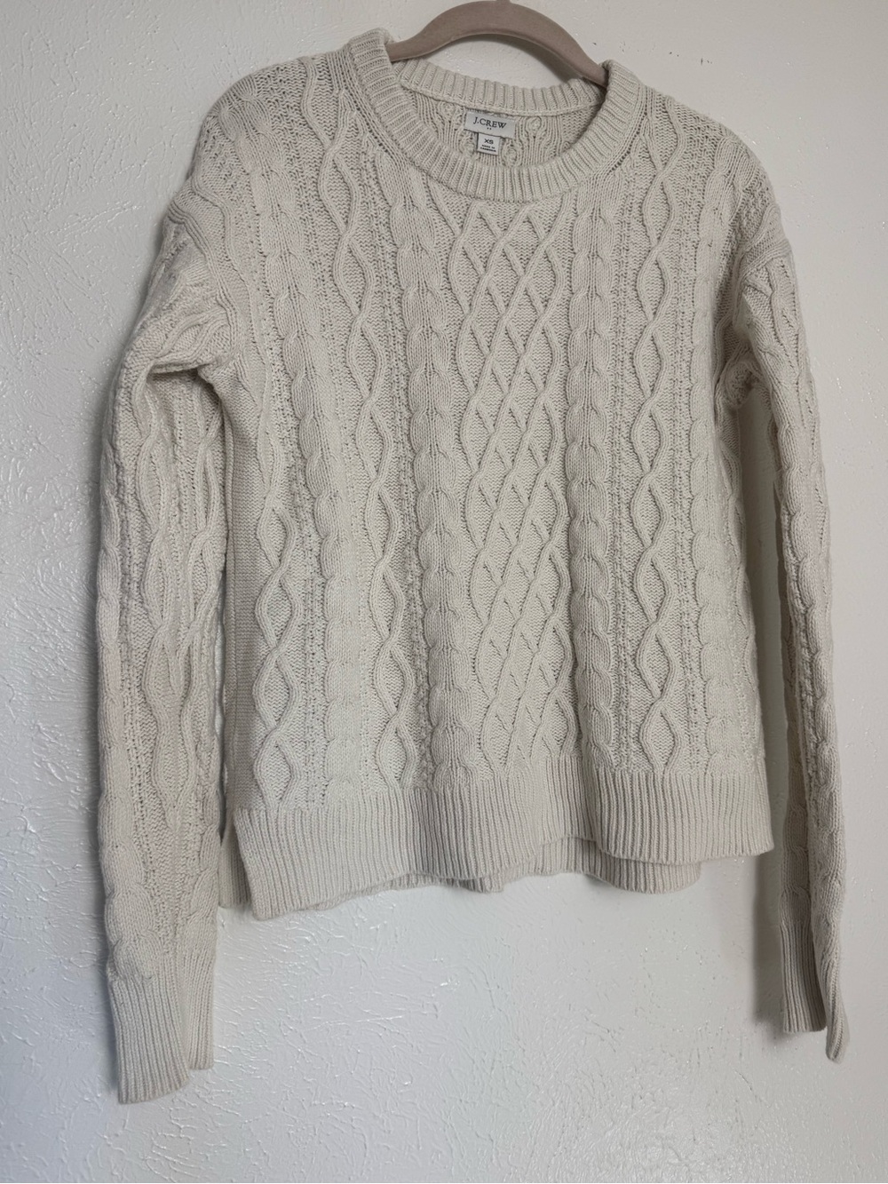 JCREW Cable Knit Fisherman Crewneck Sweater